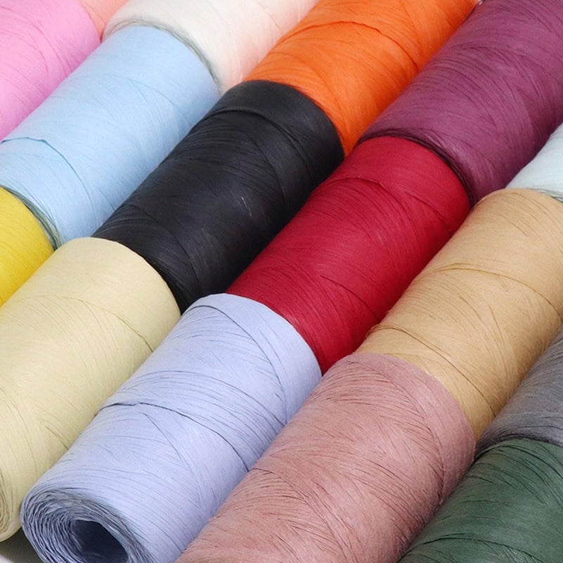 ALLWSLucky 393 Feet Raffia Paper Ribbon, Colored Packing Paper String Craft Raffia Ribbon for Gift Wrapping and DIY Decoration - Image 3
